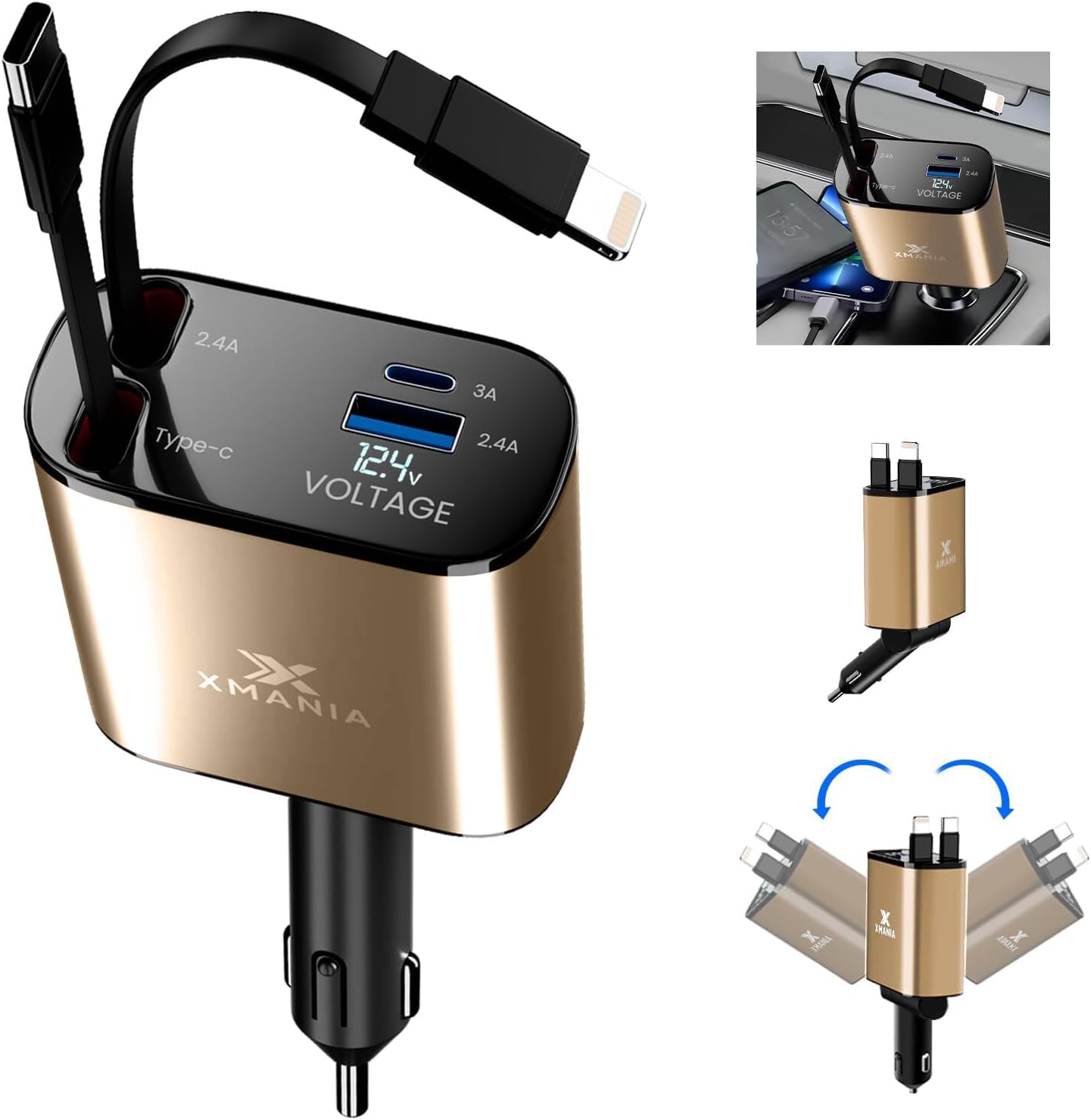 Charge Faster, Drive Happier: The Xmania Retractable Car Charger You Need in Your Life!