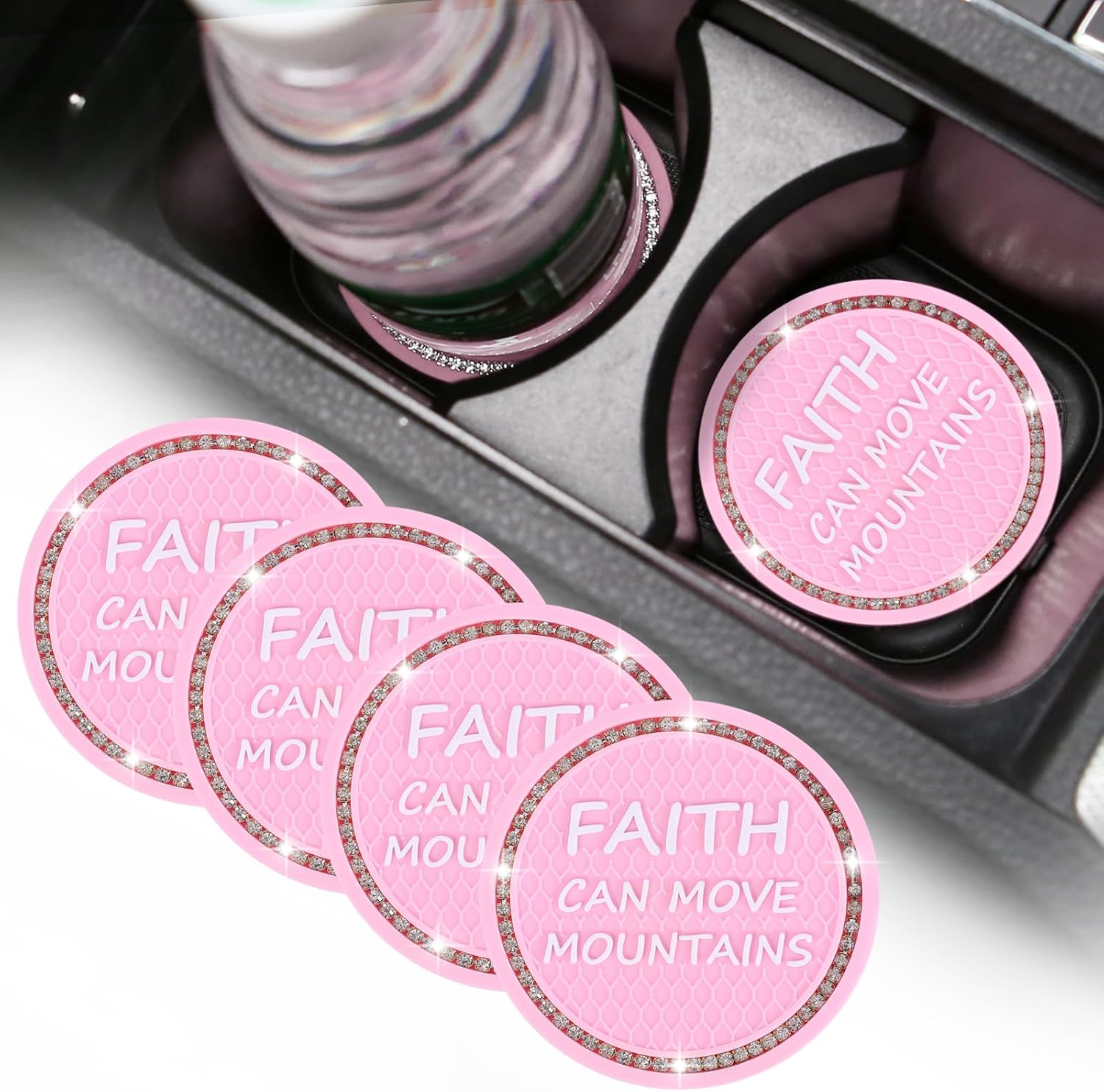 Transform Your Car Interior into a Glitzy Paradise: The Ultimate Review of Bling Rhinestone Coasters!